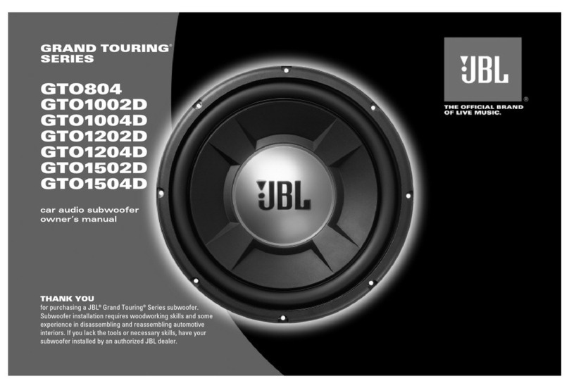 JBL GTO804 owner's manual