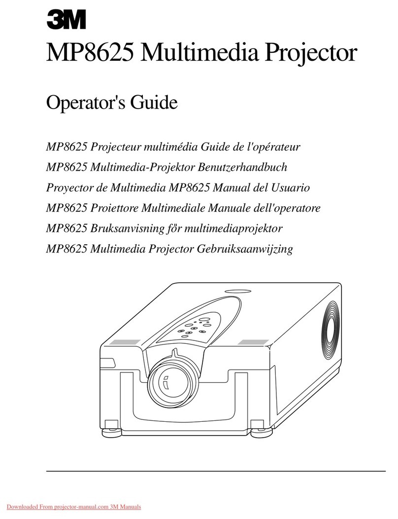 3M Multimedia Projector MP8625 Operator's guide