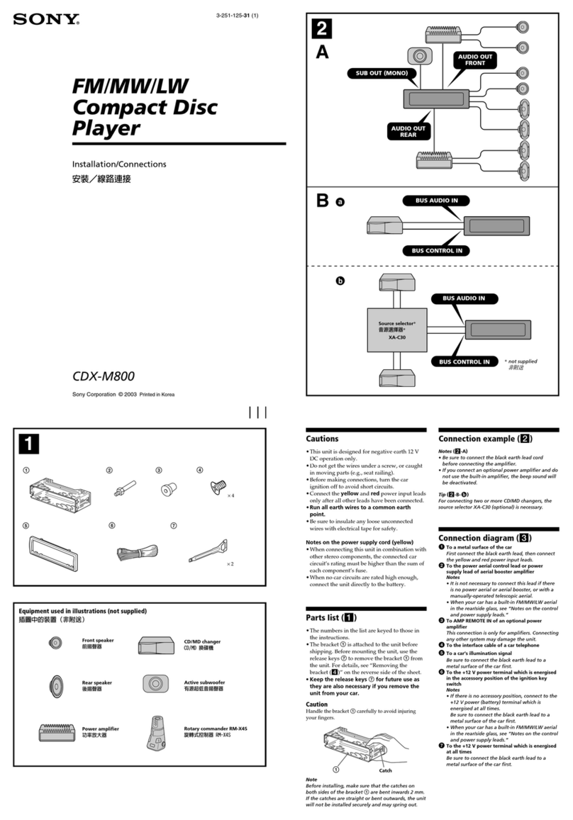 Sony CDX-M800 Product guide