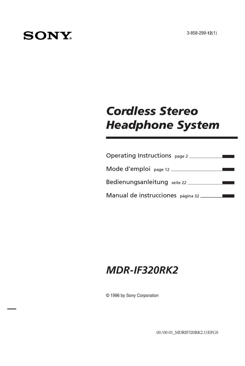 Sony MDR-IF320RK2 User manual Sony MDR-IF320RK2 User manual