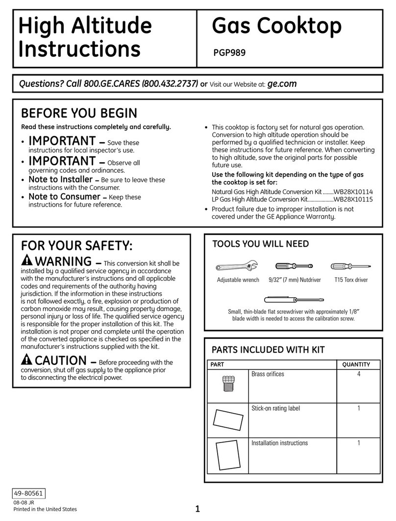 GE PGP989 User manual