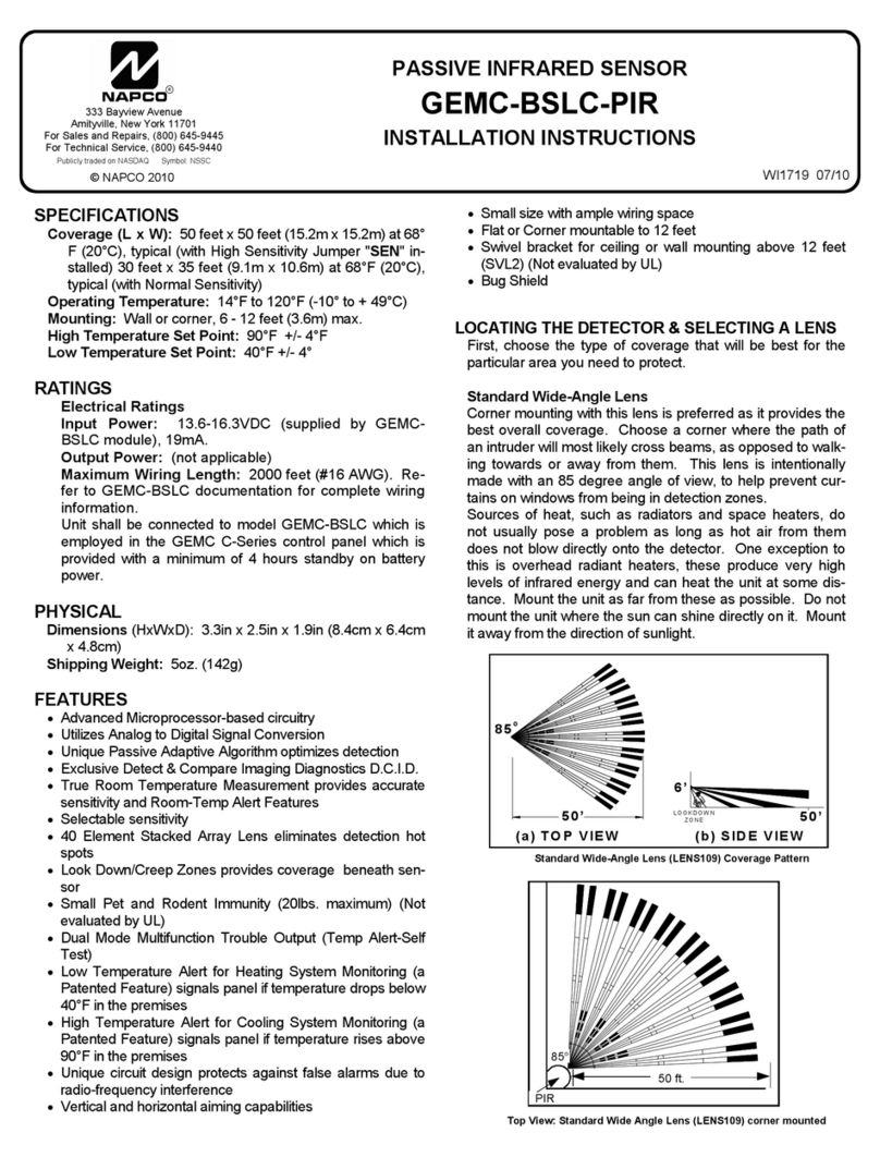 NAPCO GEMC-BSLC-PIR User manual