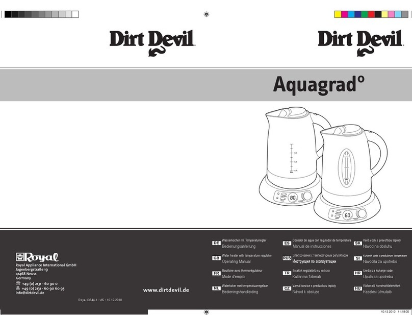 Dirt Devil Aquagrad operating manual