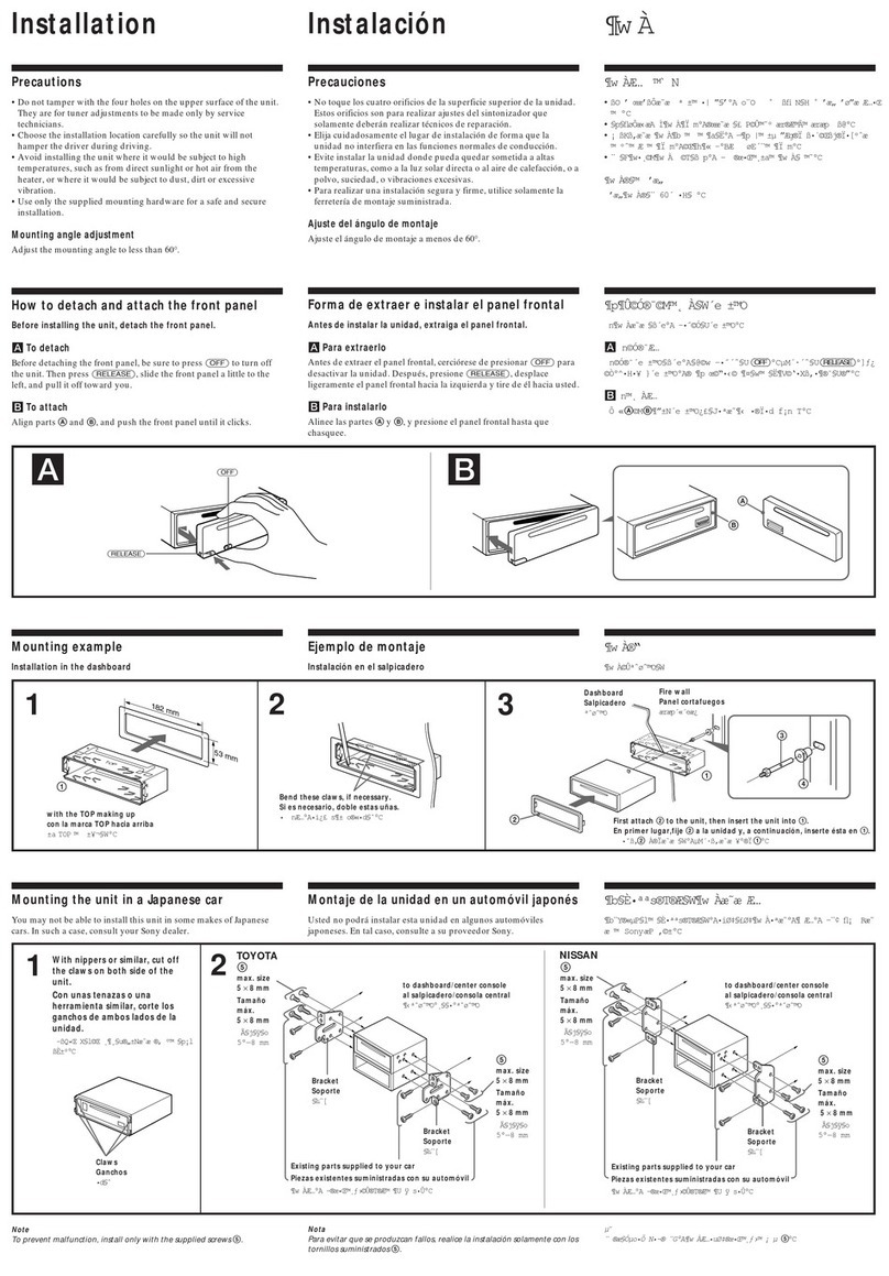 Sony CDX-4180 Instalation Installation/connections