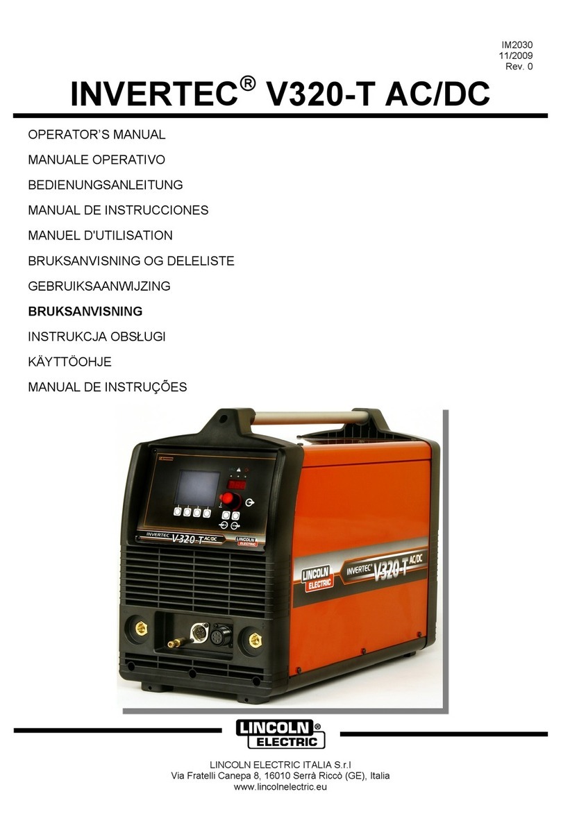 Lincoln INVERTEC V320-T AC/DC User manual