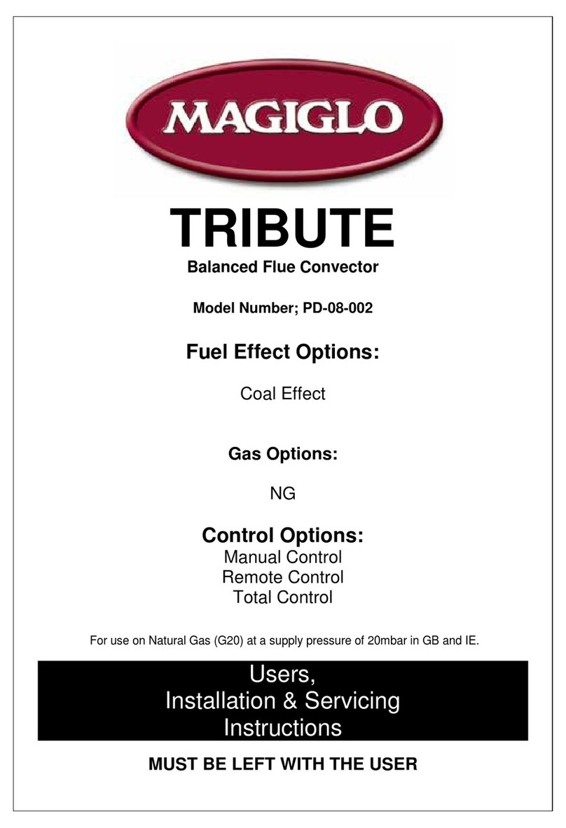 Magiglo TRIBUTE PD-08-002 User, installation & servicing instructions