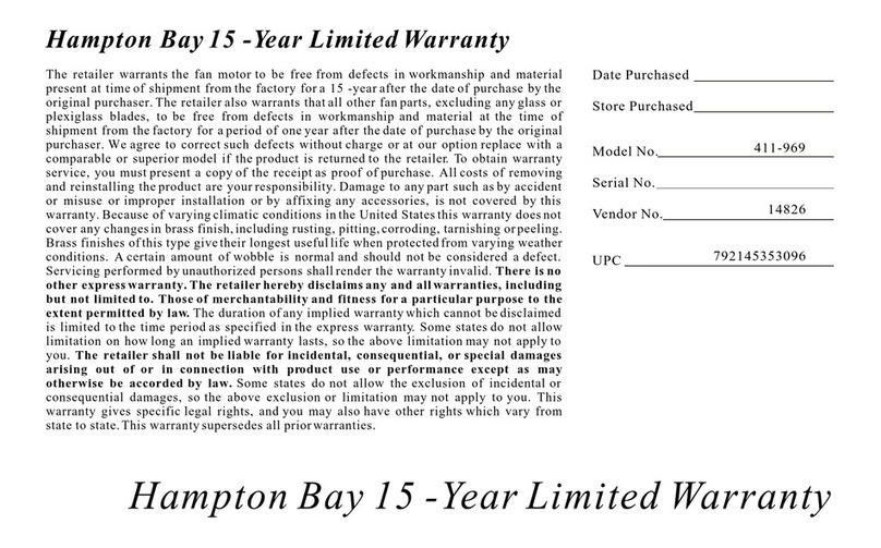 HAMPTON BAY 411-969 User manual