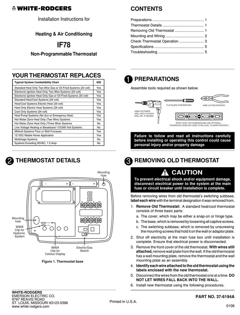 White Rodgers IF78 installation instructions