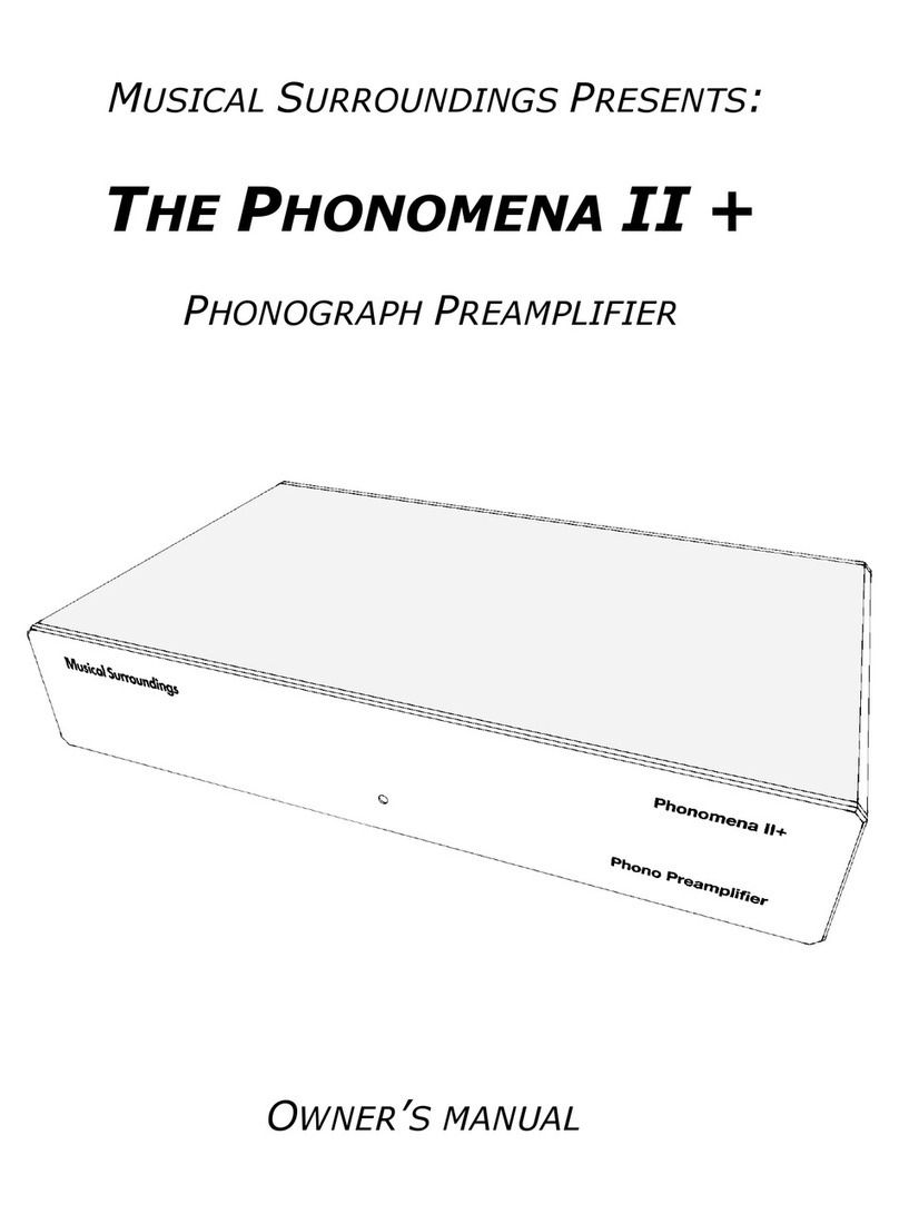 Musical Surroundings THE PHONOMENA II + owner's manual Musical Surroundings THE PHONOMENA II + owner's manual