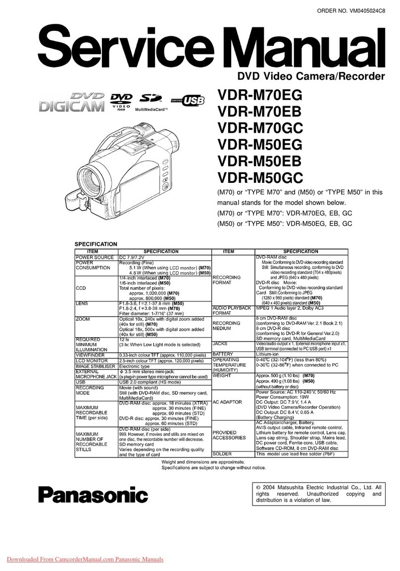 Panasonic VDR-M70EG User manual
