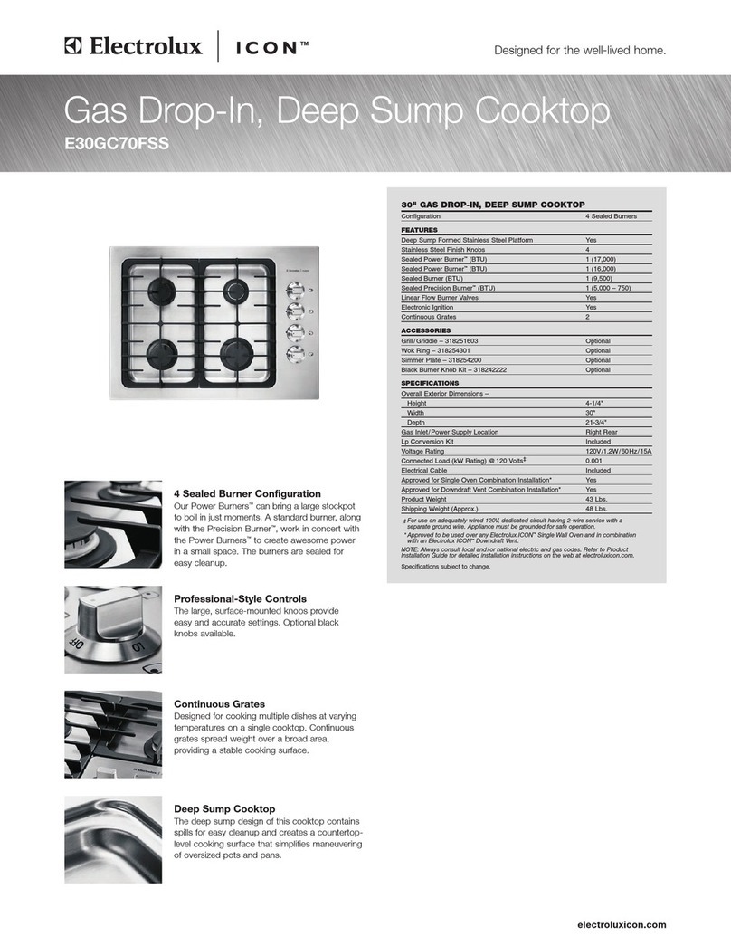 Electrolux ICON Designer E30GC70FSS Installation instruction