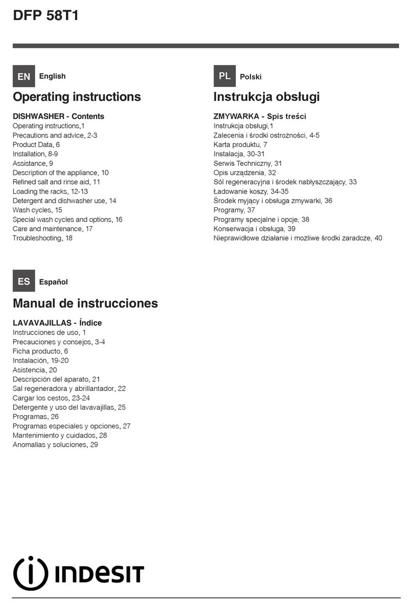 Indesit DFP 58T1 operating instructions