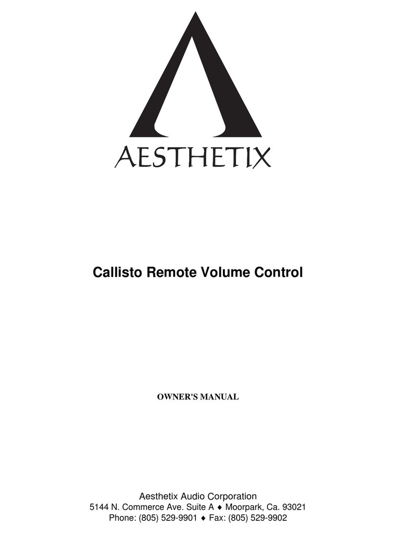 Aesthetix Callisto owner's manual