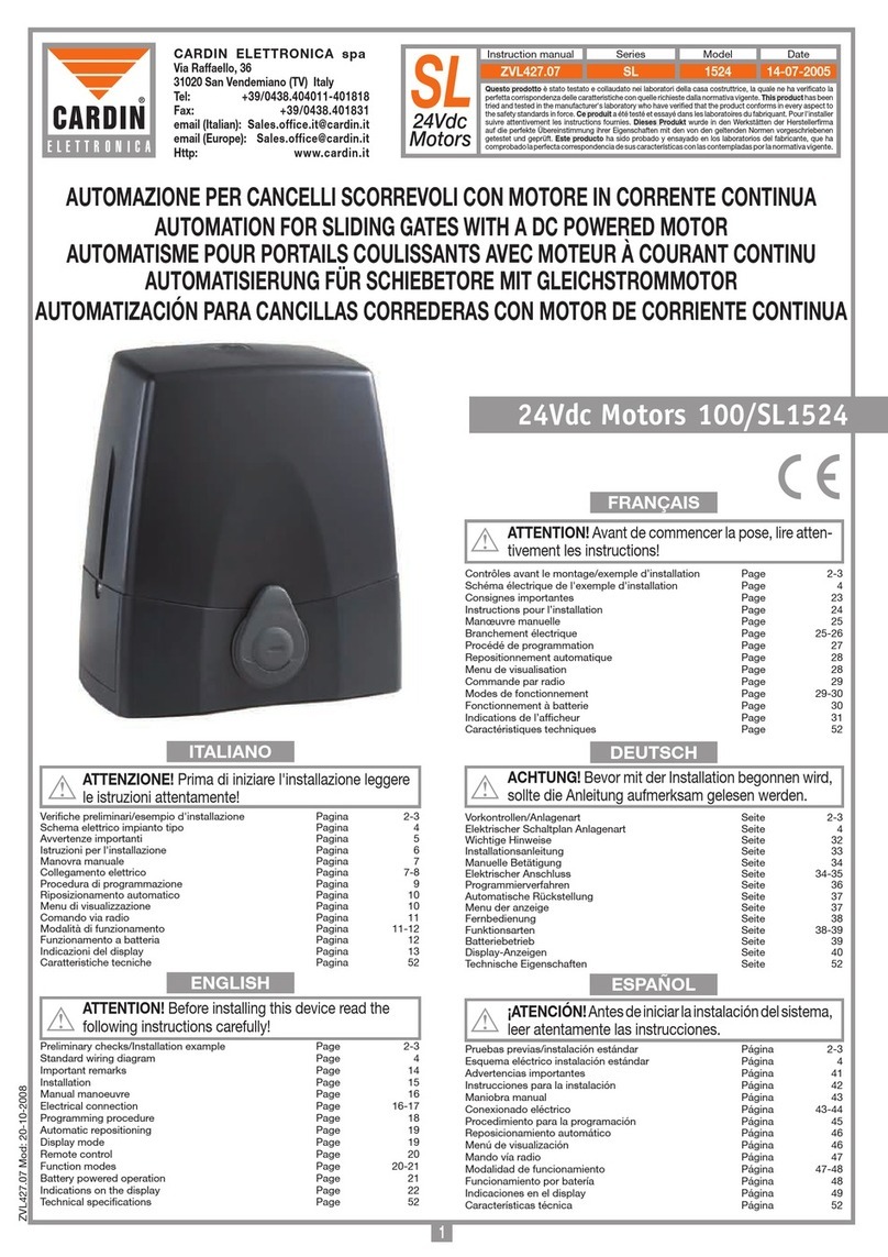 Cardin Elettronica TECHNOCITY SL1524 Instruction manua