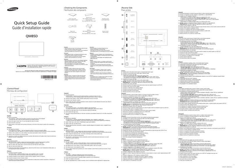 Samsung QM85D Quick setup guide
