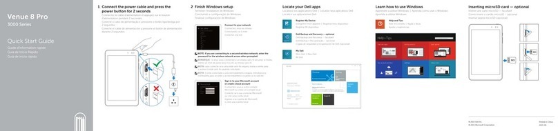 Dell Venue 8 Pro 3000 Series User manual Dell Venue 8 Pro 3000 Series User manual
