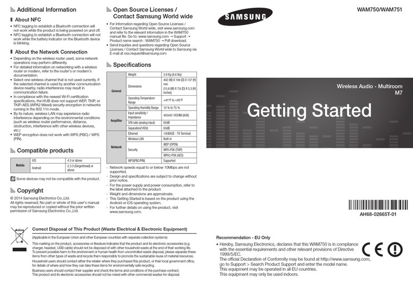 Samsung Shape WAM-750 User manual