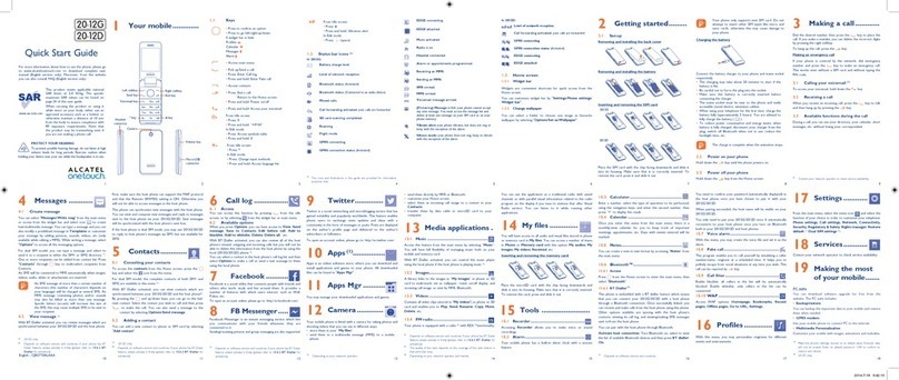 Alcatel 2012G quick start guide