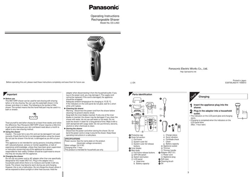 Panasonic ESLA63 User manual