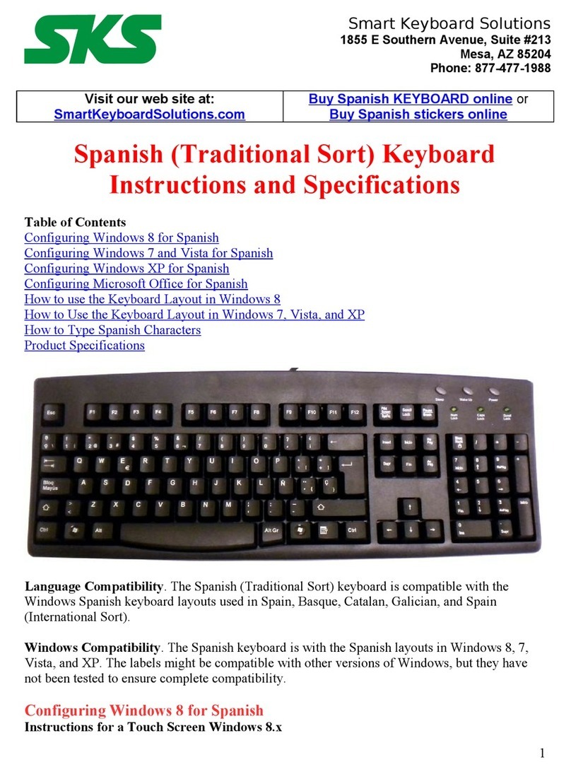 sks Spanish Keyboard instruction manual