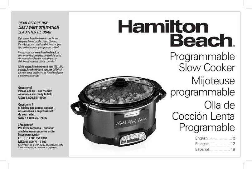 Hamilton Beach 33473 Instruction sheet