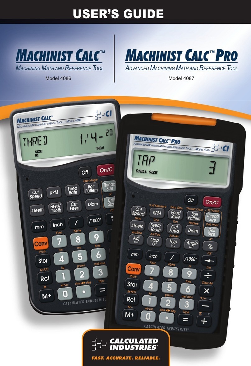 Calculated Industries Machinist Calc 4086 user guide