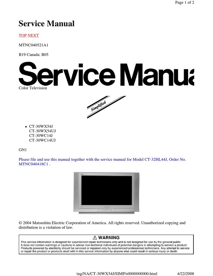 Panasonic CT30WX54J - 30" COLOR TV User manual