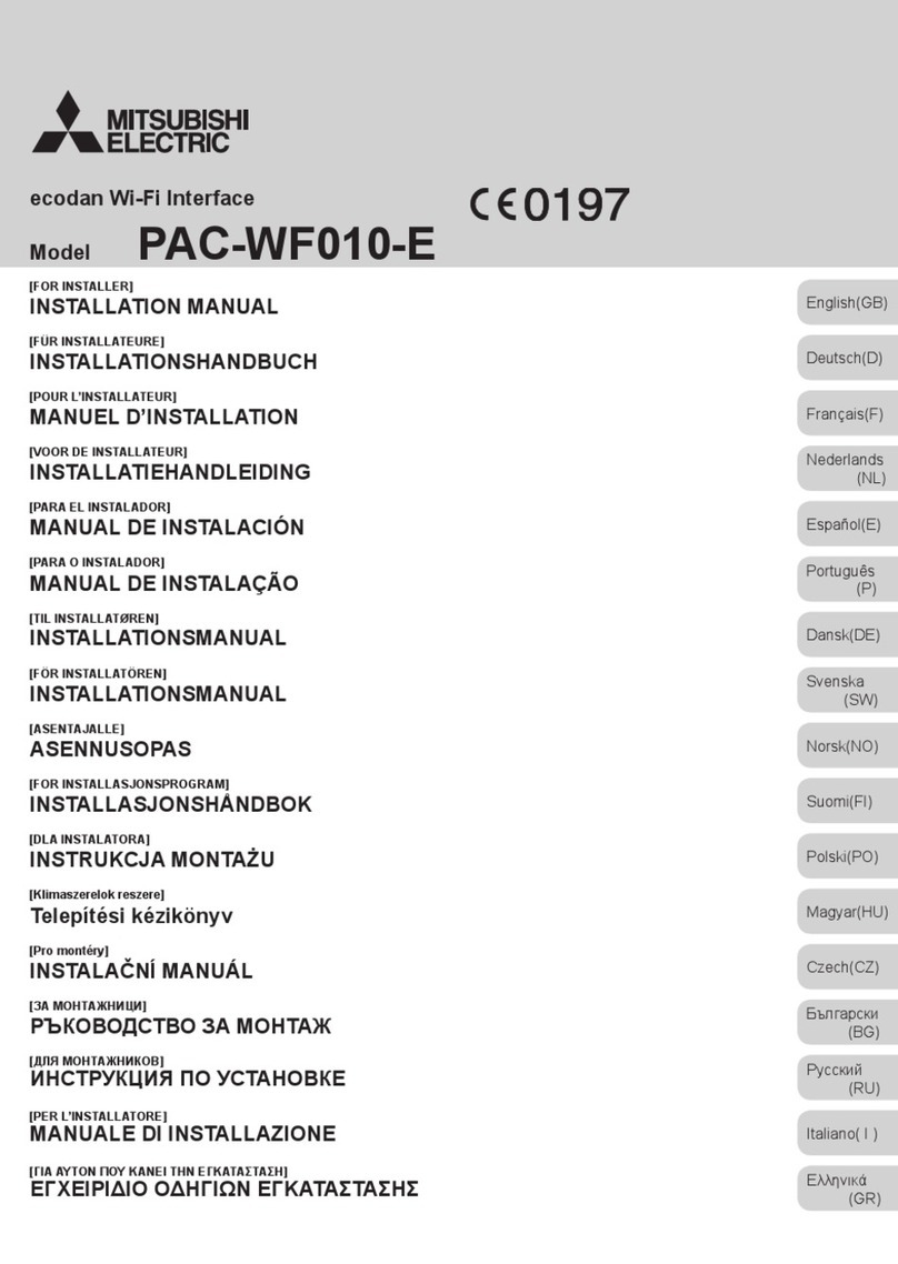 Mitsubishi PAC-WF010-E installation manual