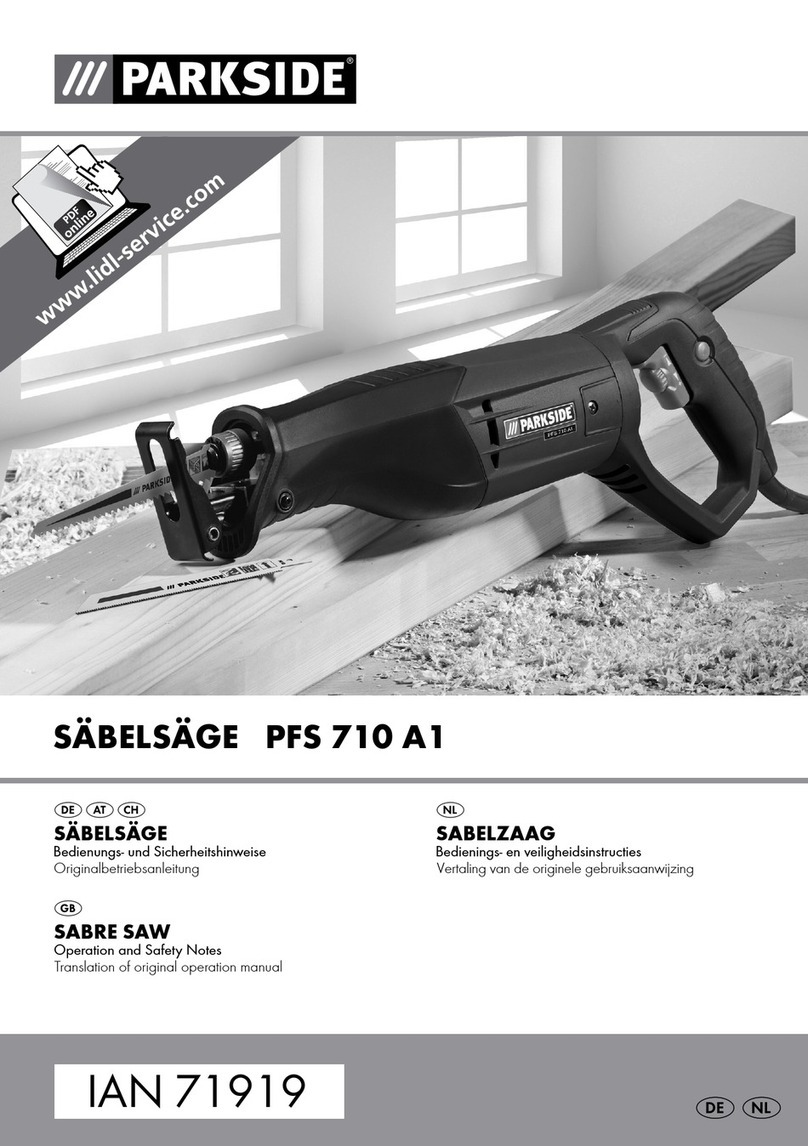 Parkside SABRE SAW PFS 710 A1 Operation and safety notes