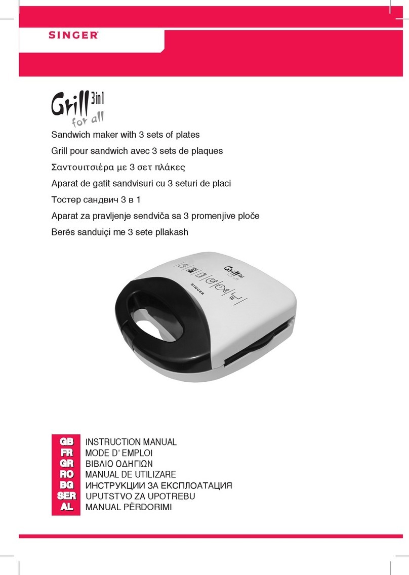 Singer Grill 3 in 1 User manual Singer Grill 3 in 1 User manual