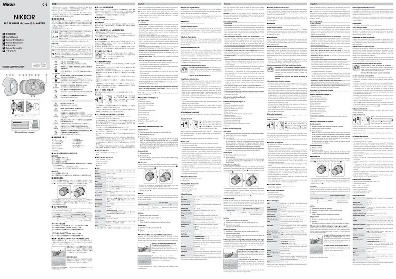 Nikon AF-S DX 18-55mm f/3.5-5.6GVR ED User manual