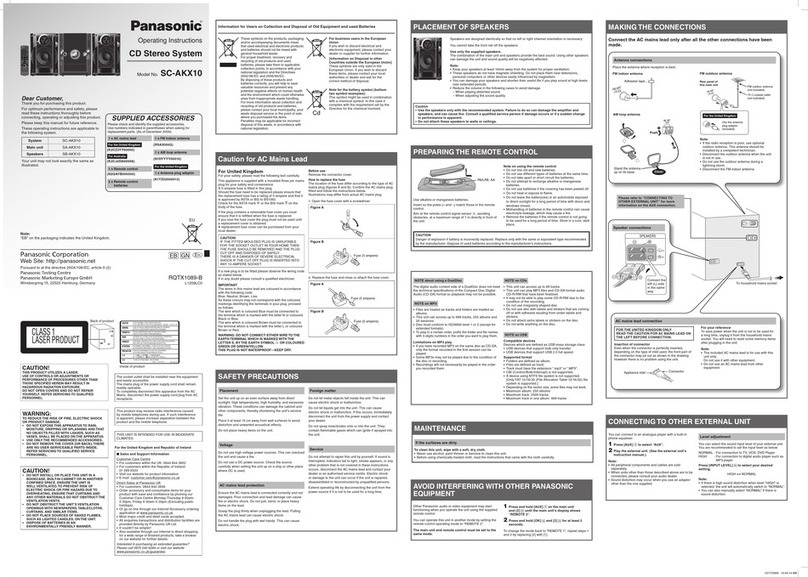 Panasonic SC-AKX10 User manual