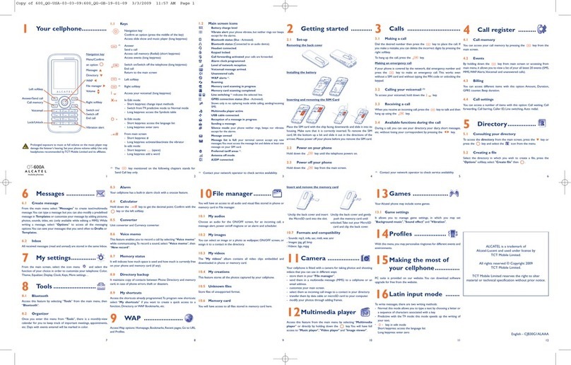 Alcatel OT-600 manual