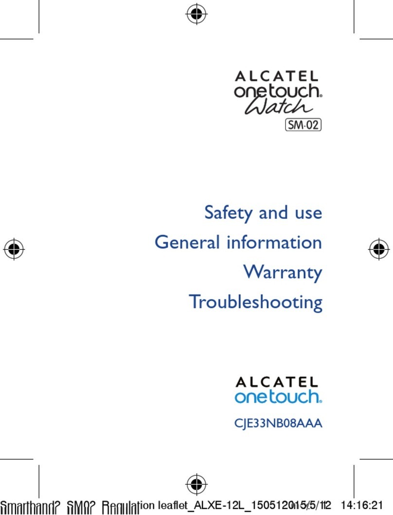 Alcatel One Touch Watch SM-02 Safety and users manual Alcatel One Touch Watch SM-02 Safety and users manual