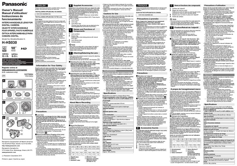 Panasonic H-HS030 User manual