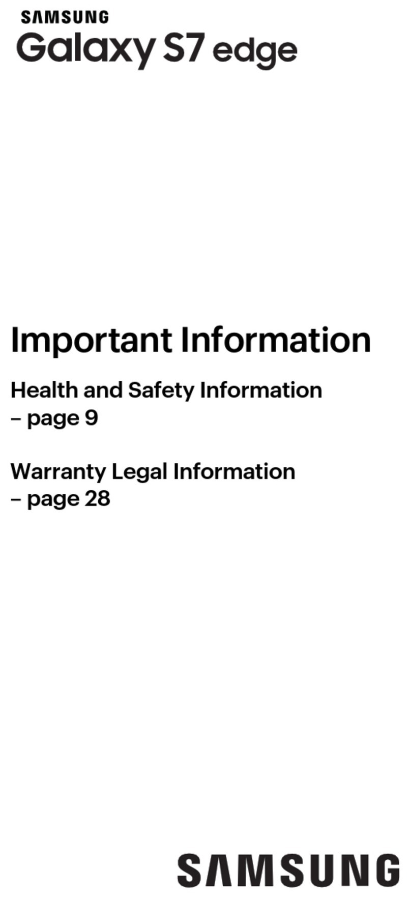 Samsung Galaxy S7 Edge Operating manual
