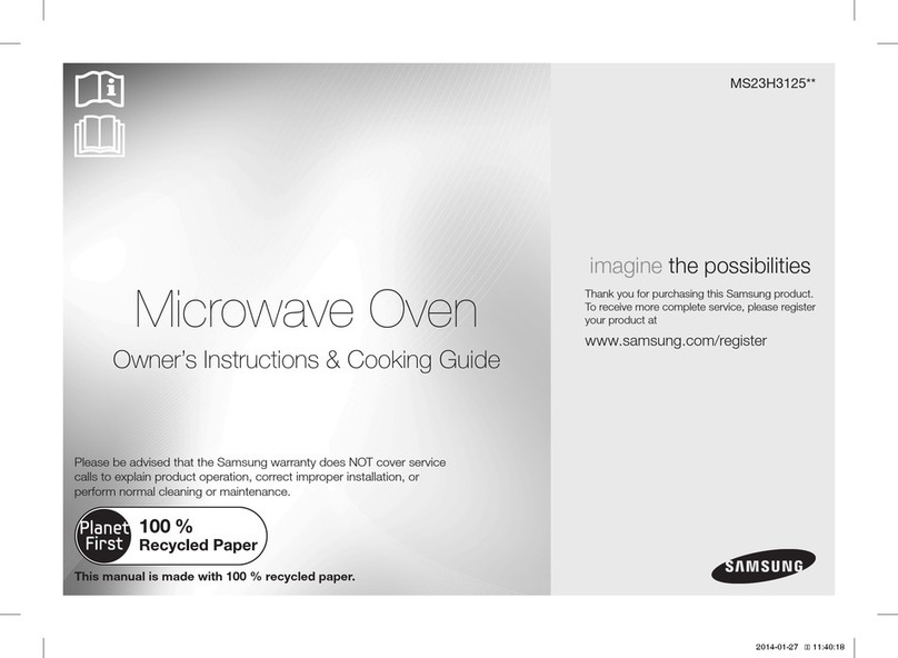 Samsung MS23H3125 Series Owner's instructions & cooking guide