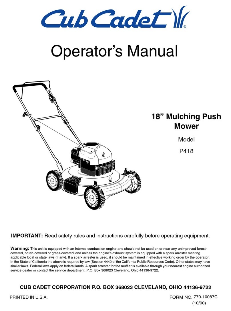 Cub Cadet P418 User manual