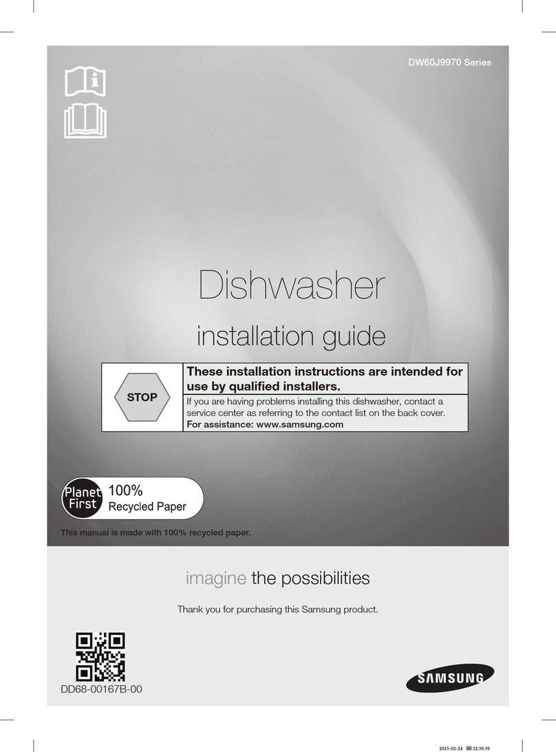 Samsung DW60J9970 Series installation guide