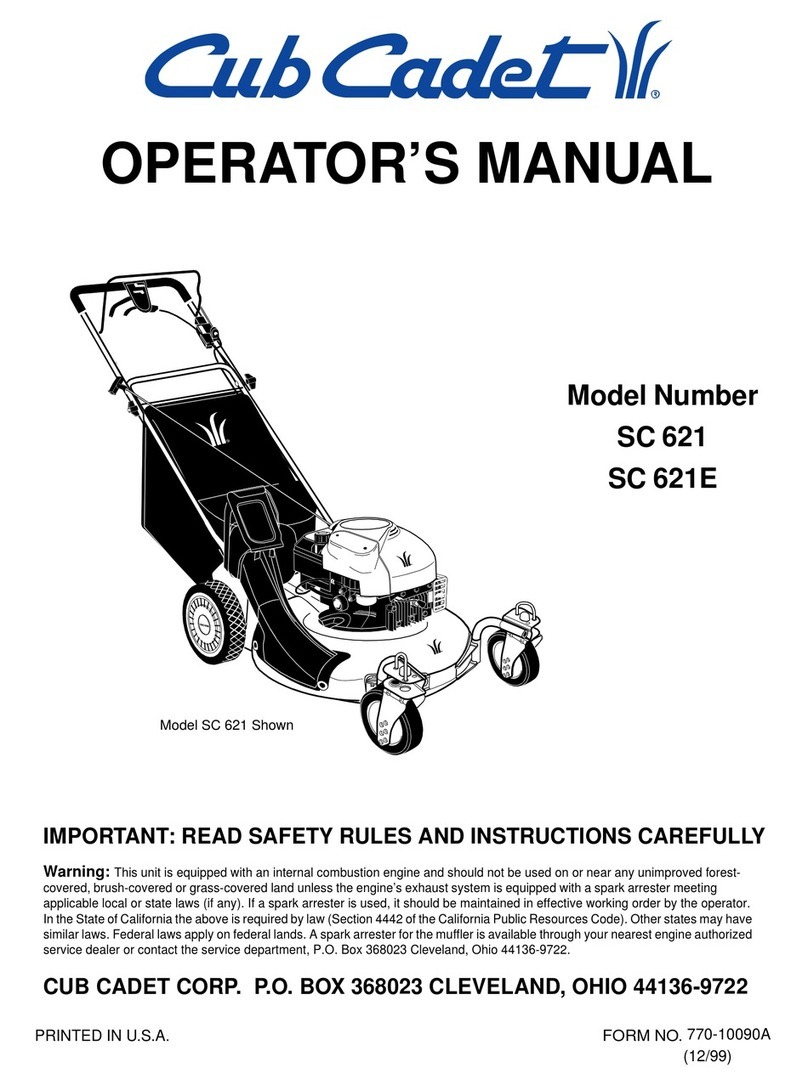 Cub Cadet SC 621 User manual