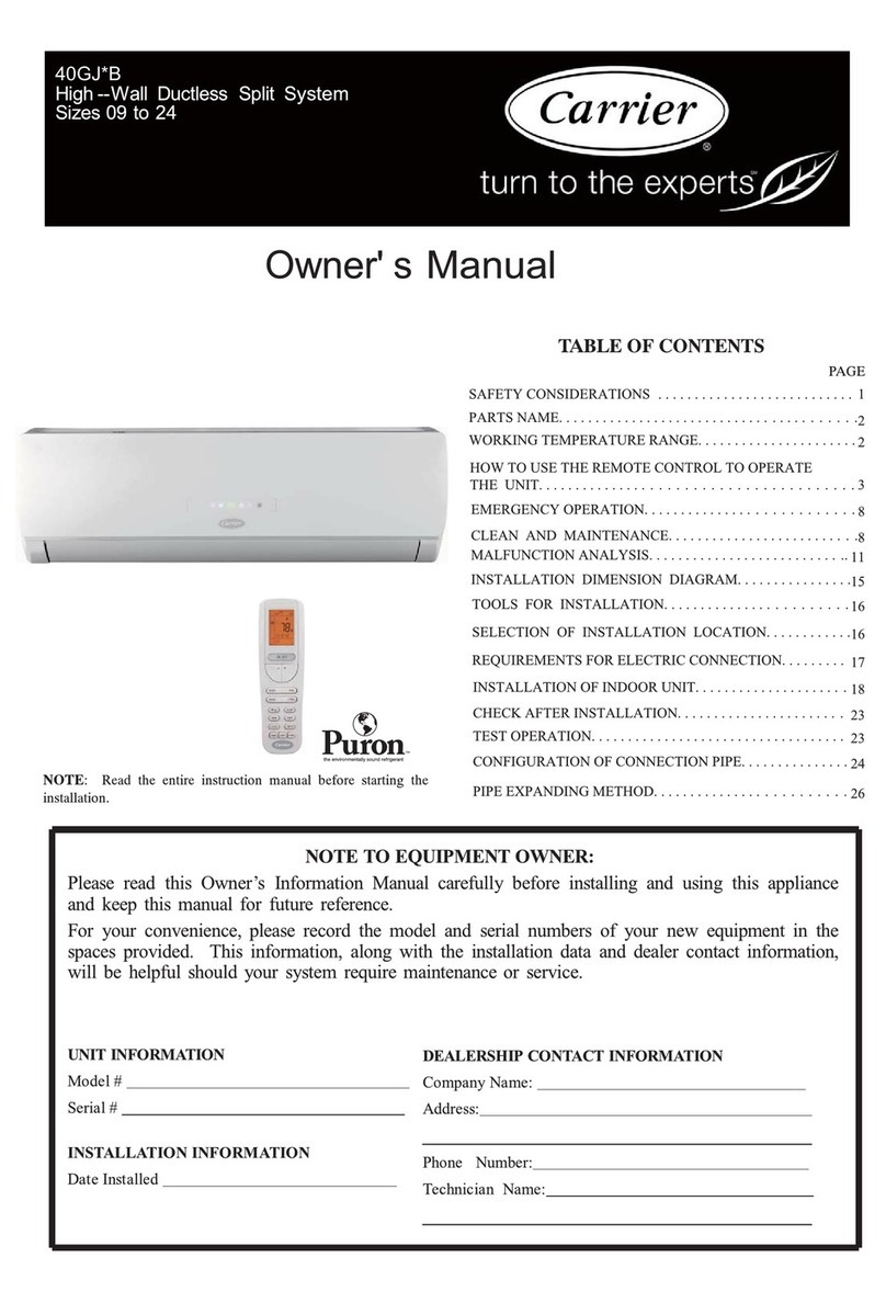 Carrier 40GJB User manual