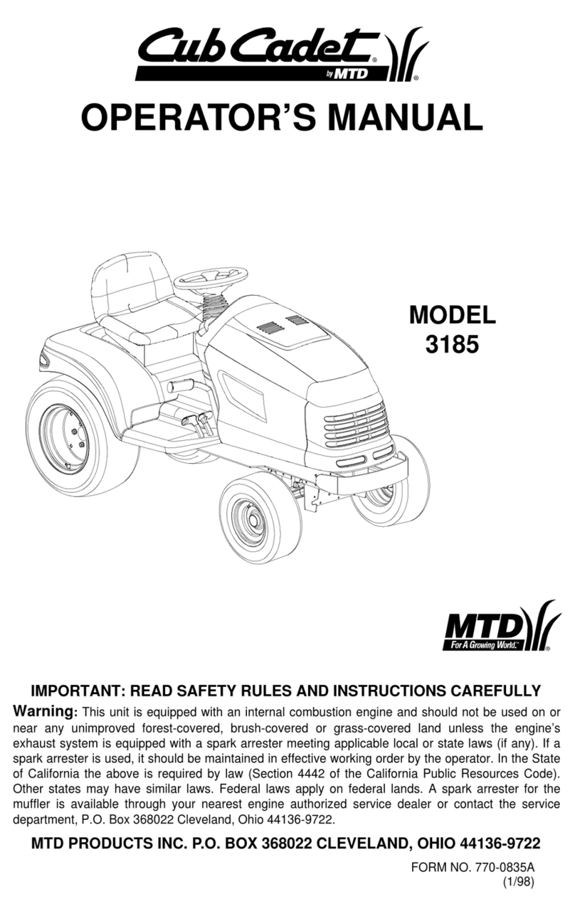 Cub Cadet 3185 Operator's manual