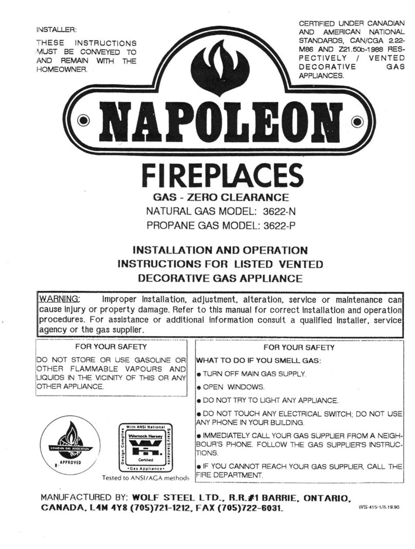 Napoleon 3622-N User manual