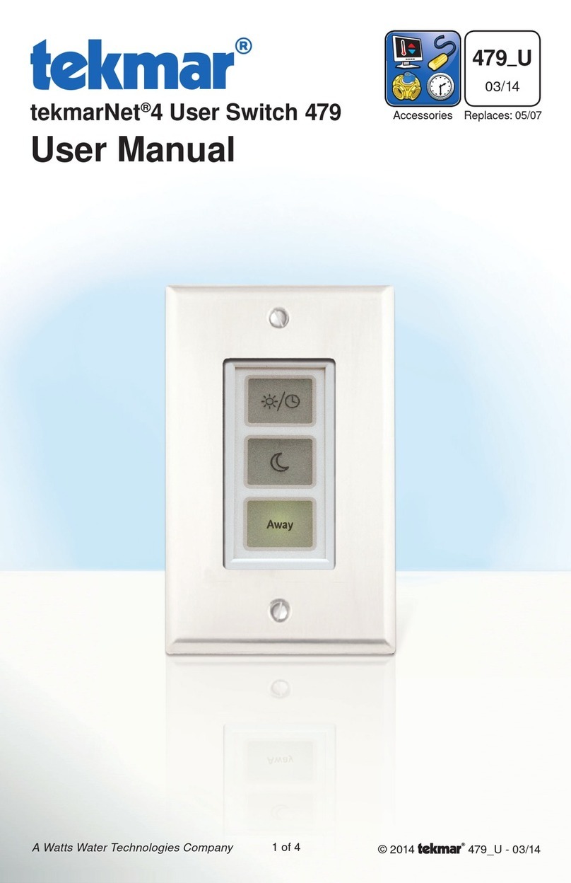 Tekmar 479 user manual
