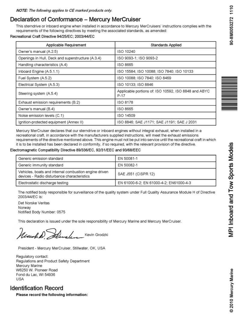 MerCruiser 350 MAG MPI Tow Sports User manual