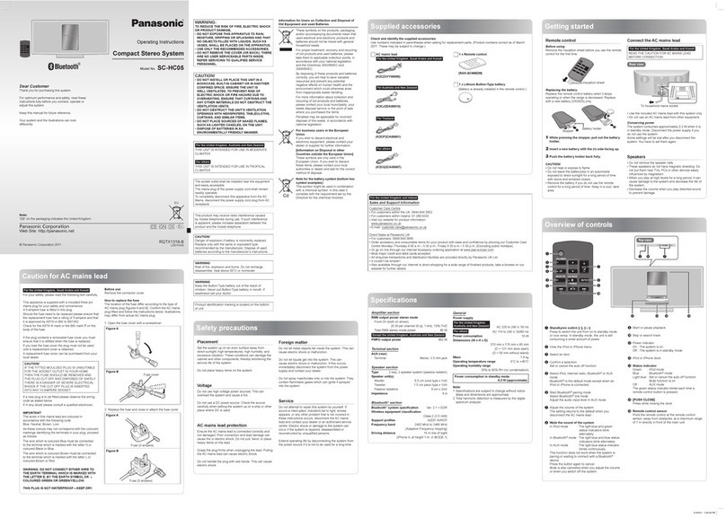 Panasonic SC-HC05 User manual