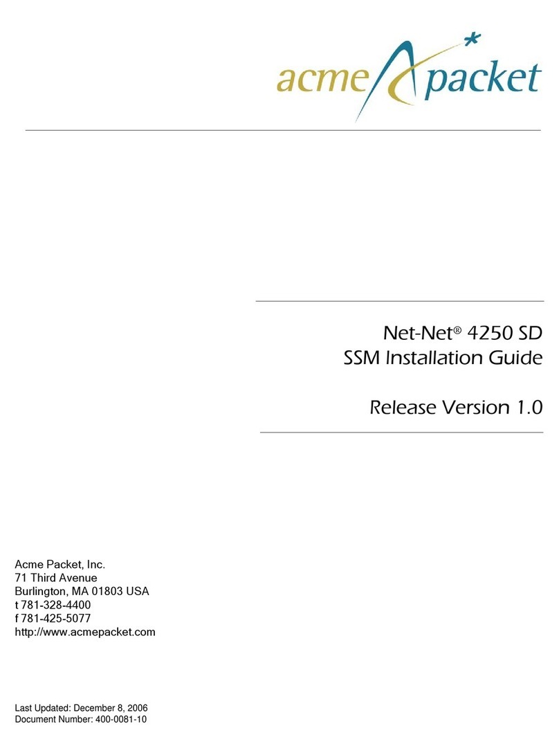 Acme Packet Net-Net 4250 SD installation guide
