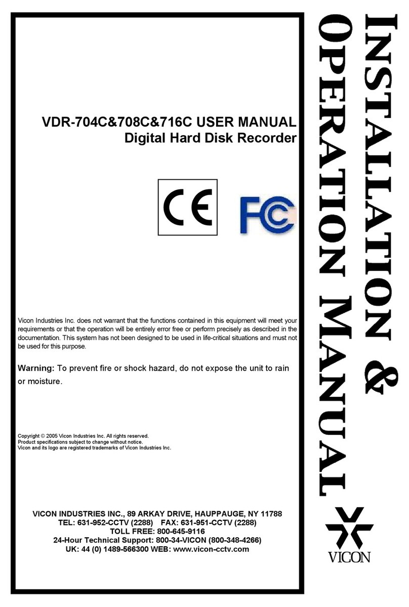 Vicon VDR-704C Installation & operation manual