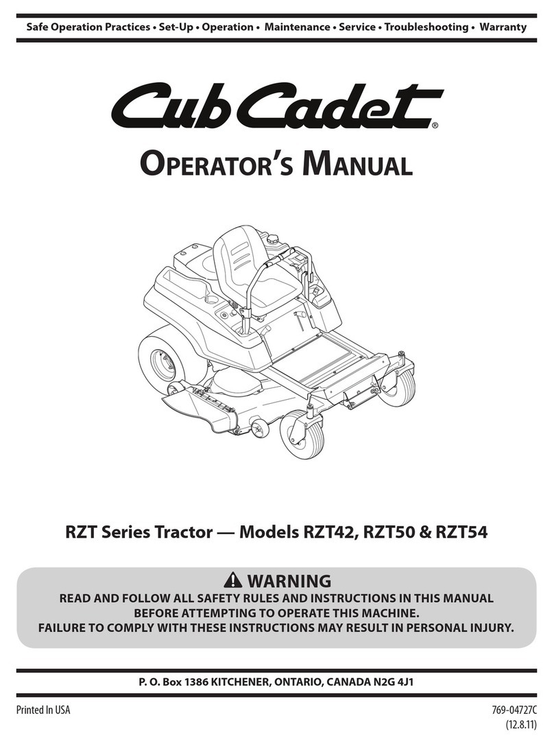 Cub Cadet RZT 54 (w/54" Mower Deck) User manual Cub Cadet RZT 54 (w/54" Mower Deck) User manual