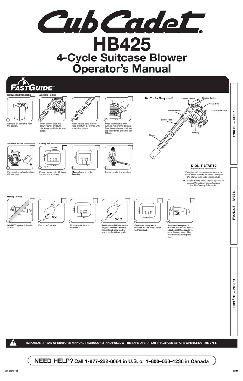 Cub Cadet HB425 User manual Cub Cadet HB425 User manual